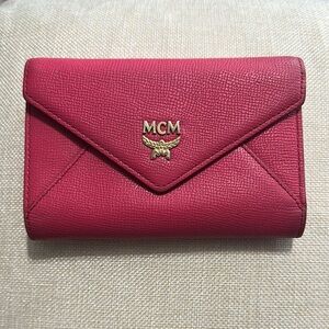 MCM Pink Textured Leather Wallet